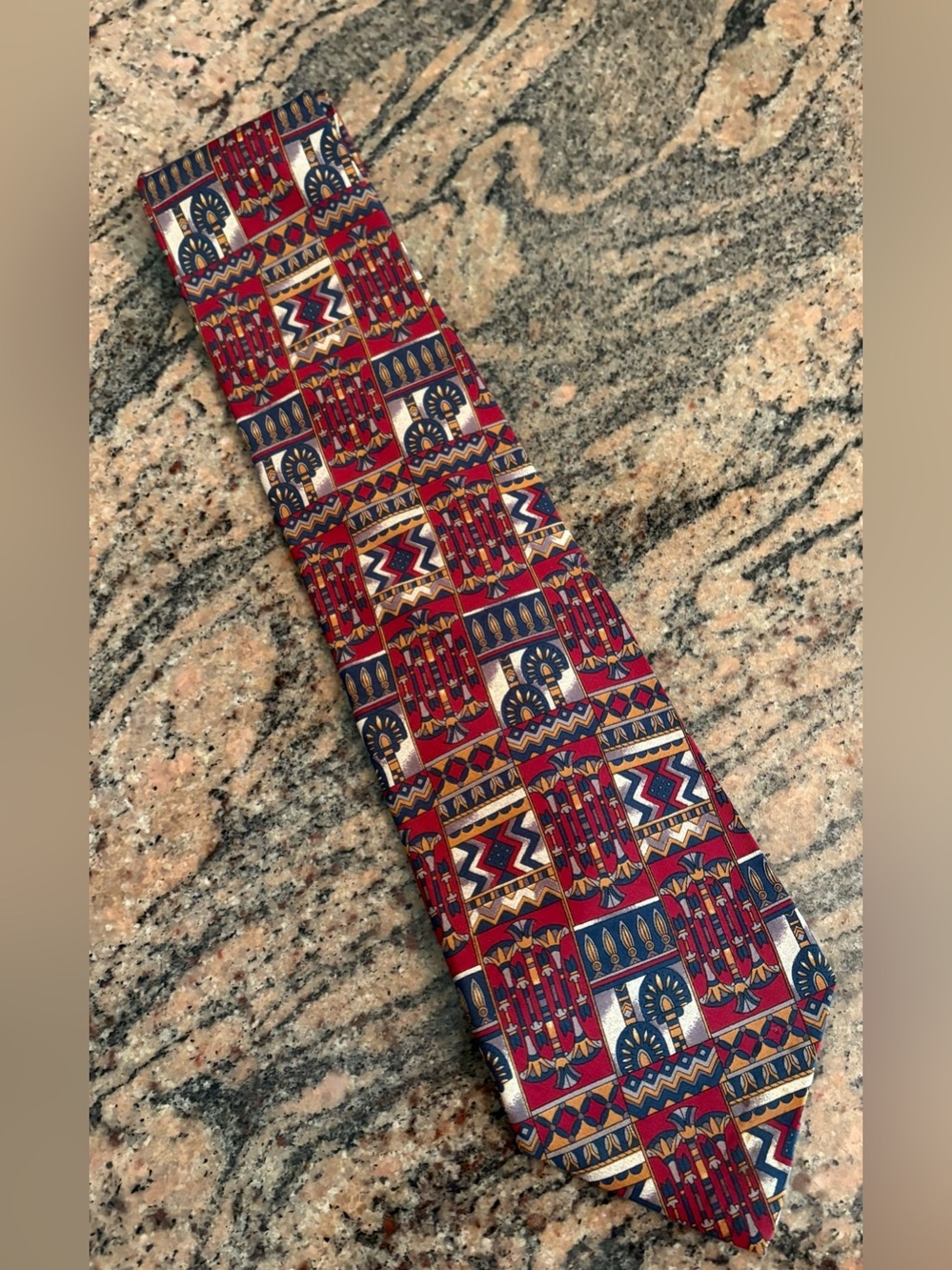 The Metropolitan Museum of Art Vintage 100% Silk Egyptian Motif Necktie
